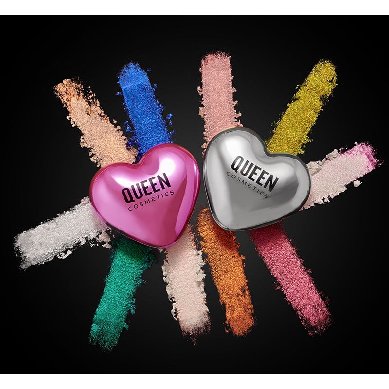 QUEEN COSMETICS SUBLIME HEARTS REFILL COMPACT SYSTEM, SILVER