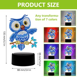 Bqweun DIY Diamond Painting, Diamond Painting Eule, Personalisiertes Diamond Painting, Eulen Geschenke Deko, Diamond Painting Lampe, Diamant-Malerei Geburtstagsgeschenke
