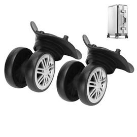 Luggage Wheels, 1Pair Swivel Suitcase Caster Wheels Outdoor Mute Double Row Large Wheel Draw bar Box Code Case Suitcase Accessory