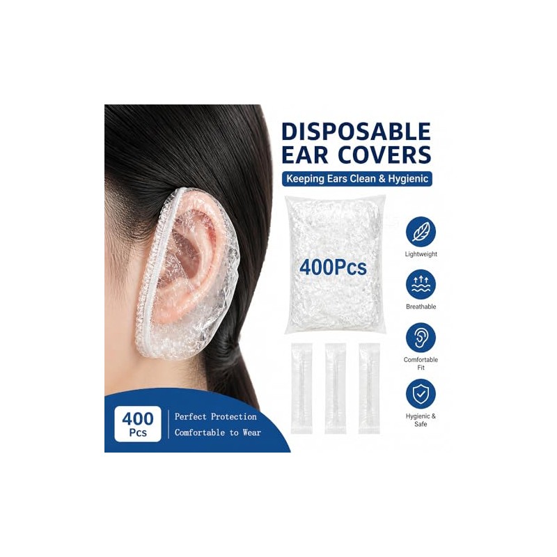 Ear Protector Covers Disposable Shower Ear Cap Plastic Ear Cover
