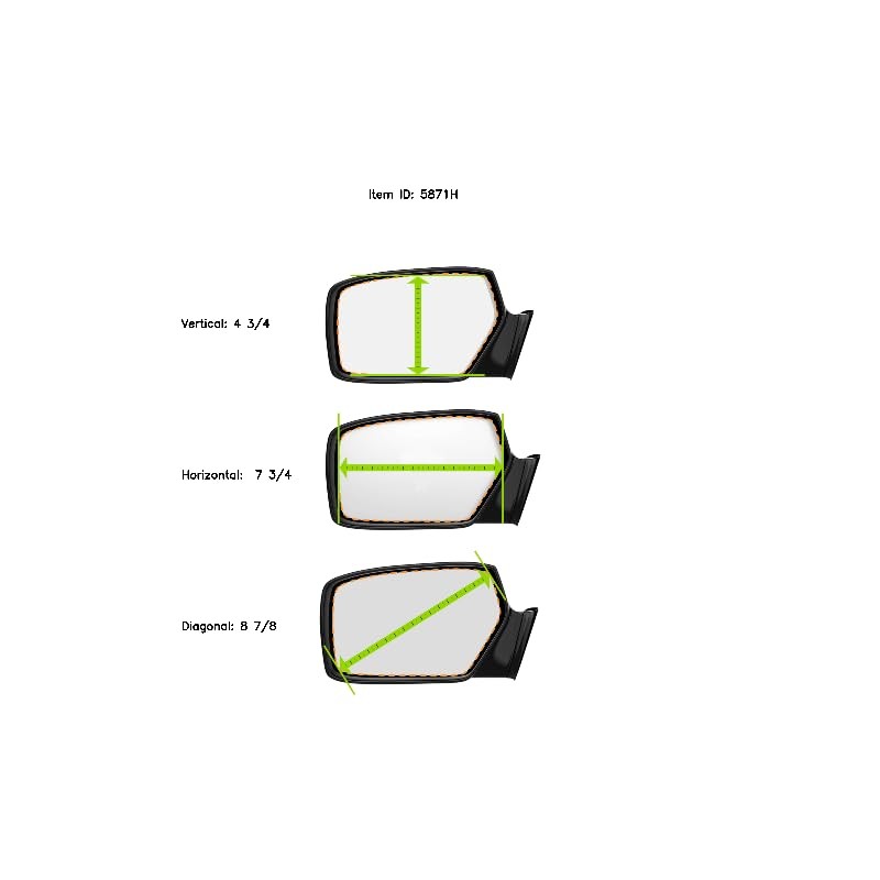 Passenger Side Replacement Heated Mirror Glass No Rear Mount, Compatible