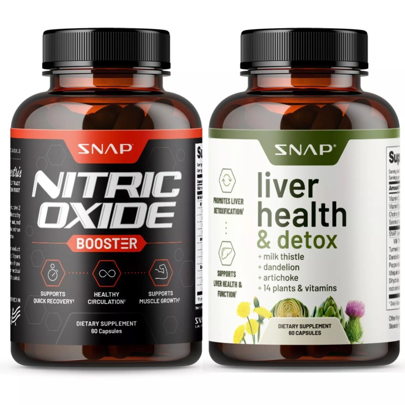 Snap Supplements Nitric Oxide Booster Supplement + Liver Health Support
