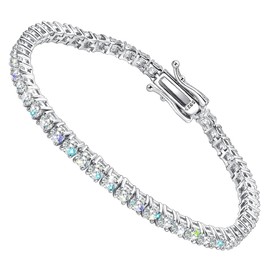2-6.5mm Moissanite Tennis Bracelet for Women mens Bracelets Gifts Diamond Tennis Bracelet Gifts, 6.5IN/16.51CM, Yellow Gold, moissanite