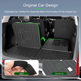 xipoqix 6 Seats Floor Mat Cargo Mat Compatible with 2017-2023 GMC Acadia TPE Cargo Liner Trunk Floor Liner Backrest Protection Replacement for 2017-2023 GMC Acadia Accessories