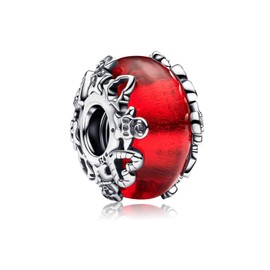 PAIDOURUA Christmas Magic Murano Glass Charm for Bracelets Necklaces,925 Sterling Silver Beads with Jewelry Gift for Women Mum Family at Mother's Day Christmas Birthday