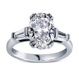 Savlano 18K Gold Plated Oval Cut Cubic Zirconia 3 Stone Wedding Engagement Women Statement Ring (7)