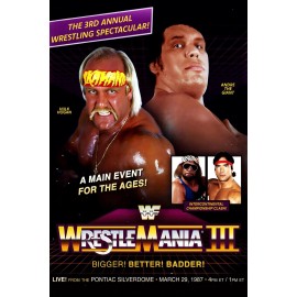 WWE WRESTLEMANIA 3 24”x36” POSTER PRINT - HULK HOGAN ANDRE THE GIANT
