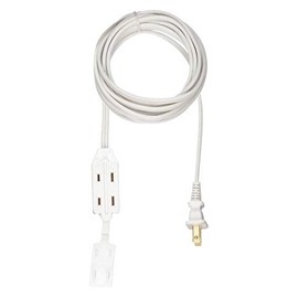 Power First 9 ft. Indoor Extension Cord; Max Amps: 13.0, Number of Outlets: 3, White