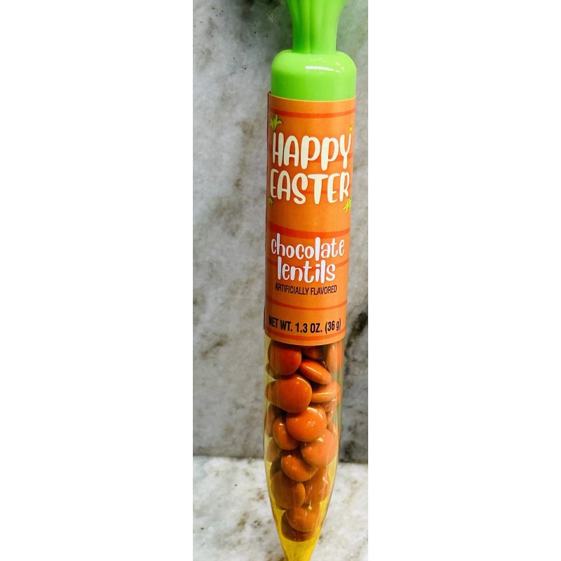 Bee CARROT TUBES WITH ORANGE CHOCOLATE LENTILS 1.3 Oz 36gm