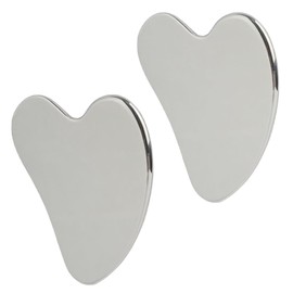 Stainless Steel Gua Sha Facial Tool, Silver, Durable Metal Guasha Scraper for Face, Neck, Body, Lymphatic Drainage & Puffiness Reduction, Heart-Shaped Gift for Women & Men