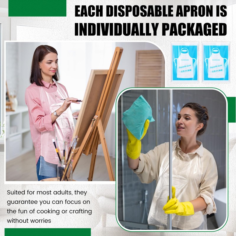 Velmitten 400 Pack Plastic Disposable Aprons Adults 24 x 37