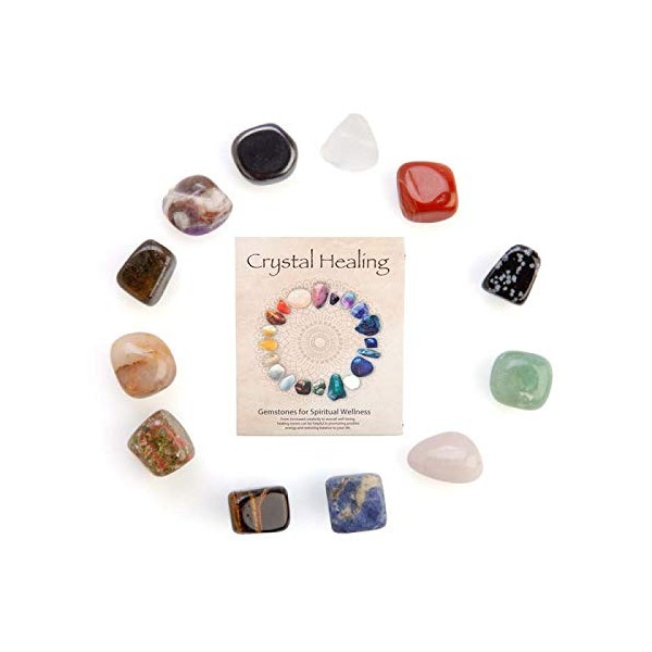 Crystal Healing Spiritual Wellness Kit Gemstones Mixed Bulk Crystals 12