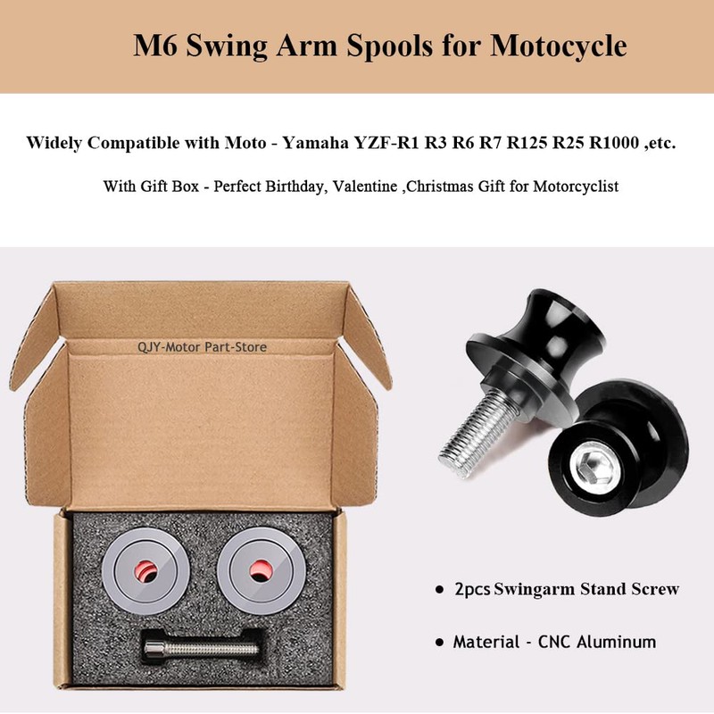 2pcs 6MM M6 X1.5 Motorcycle Swing arm Sliders Spools CNC