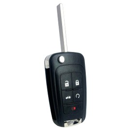vurbemes Folding Replacement Key Fob Cover fit for Chevy Malibu Cruze Camaro Volt Equinox Sonic GMC Terrain Buick Regal Lacrosse Keyless Entry Key Fob Shell (5 Buttons)