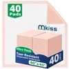 MKISS Tear-Resistant Bed Pads 40" x 40"(40 Count), Disposable Super