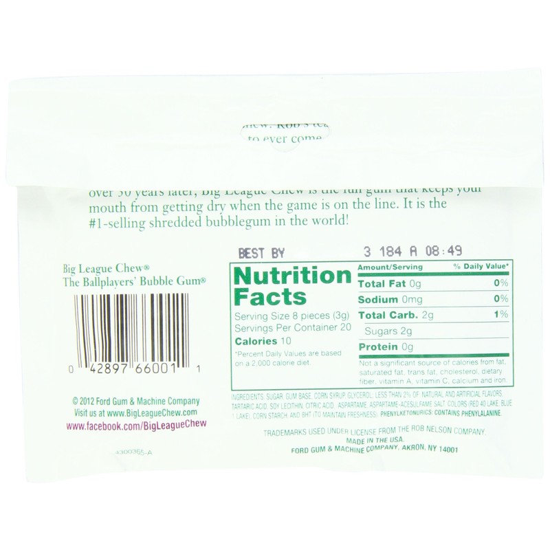 The Nutty Fruit House Big League Sour Grape Chew Bubble