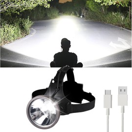 Amkulop Super Bright Headlamp, Led Rechargeable Head Lamp with Battery Powered for Adult- Motion Sensor Headlamps Flashlight Waterproof Searchlight for Outdoor Hunting