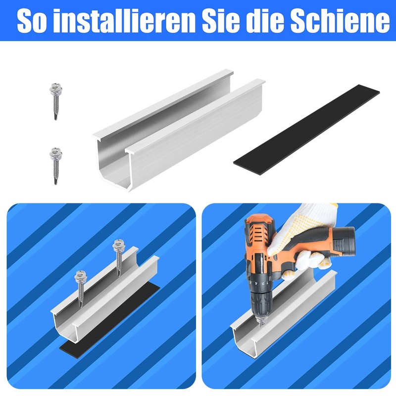 Coomoors 12 cm Solar Panel Mount Kit, Solar Panel Bracket,