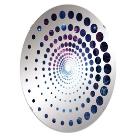 Dancing Lights of The Aurora Borealis V - Floral Spiral Dot Landscapes - 20x30 Inches - Oval Decorative Wall Mirror for Bathroom, Bedroom, Entryway, Living Room, Vanity Room and Modern Décor
