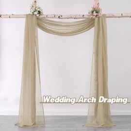 DONREN Taupe Window Scarf for Background - Luxury Soft Sheer Scarf Add to Window Curtains for Enhanced Effect (52 by 288 Inch,1 Pcs)