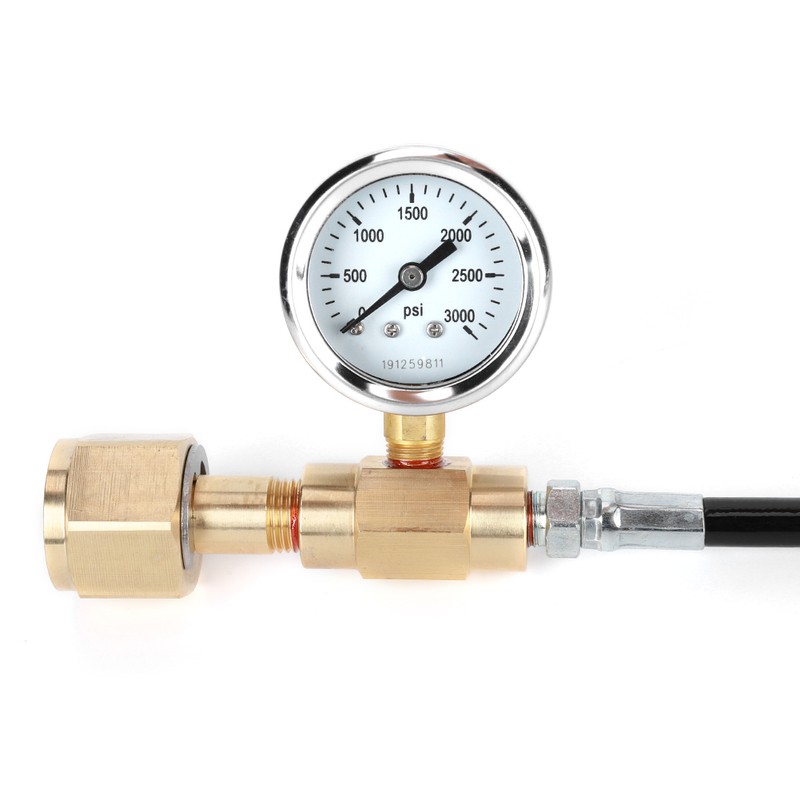 DIN477 1.5m Black Soda Hose with 3000psi pressure gauge Kit