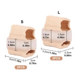 4 Stück Zehenspreizer Hallux Valgus, Silikon Bunion Korrektur Überlappende Zehentrenner, Rutschfest Großzehenabstandshalter für Frauen und Männer, 2 Größen