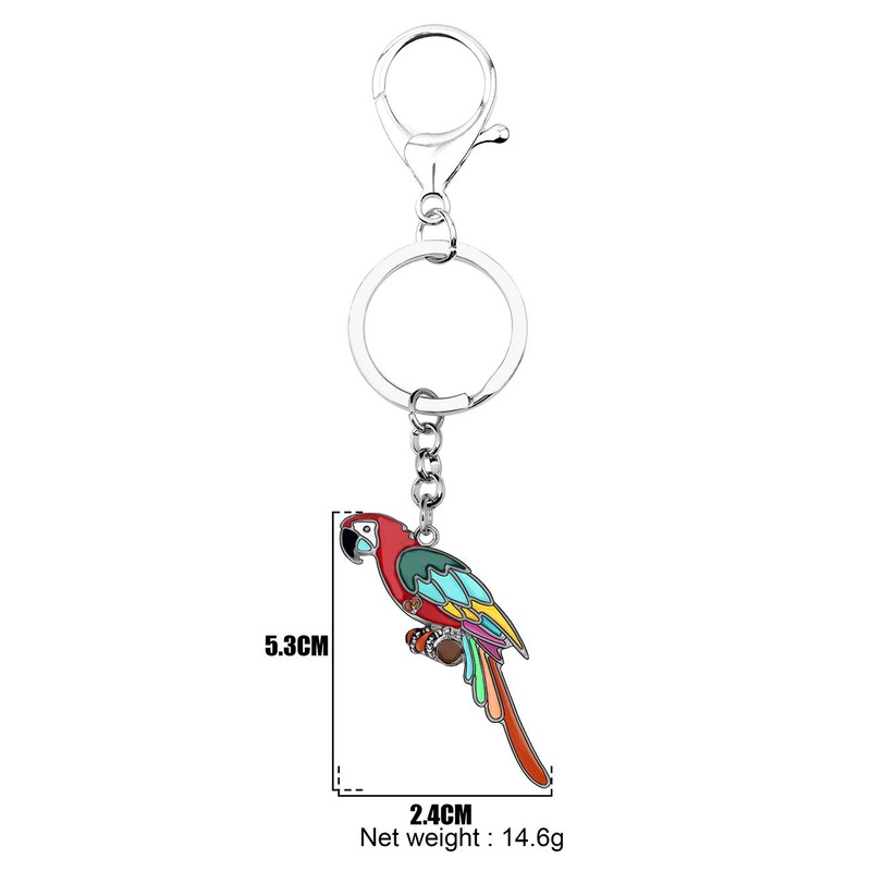 DOWAY Cute Macaw Parrot Keyring Car Accessories Key Charms Purse