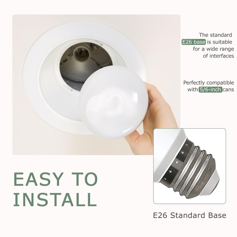 evelor 12 Pack BR30 LED Flood Light Bulbs 65W Equivalent,
