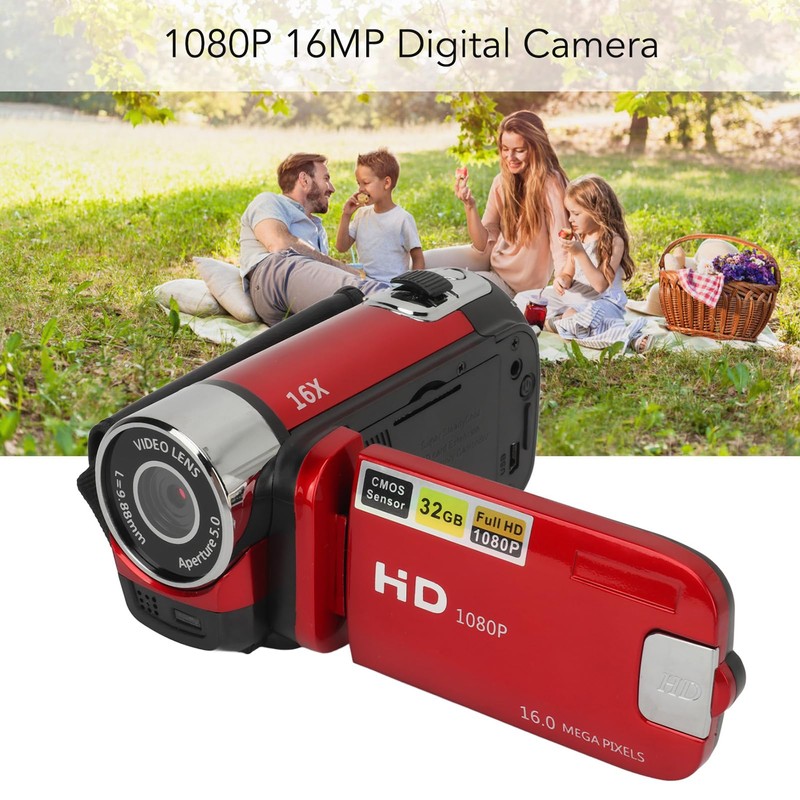 Video Camera Camcorder, Vlogging Camera Recorder, 1080P 16MP, 2.4 Inch