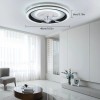 LED Ceiling Fan with Light Round Flush Mount Dimmable Chandelier