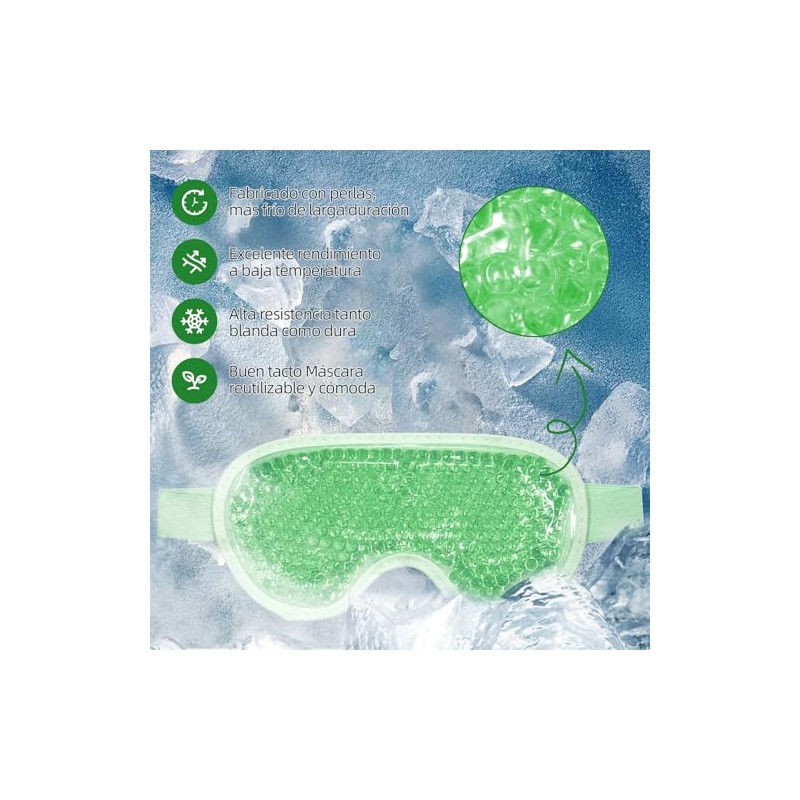2PCS Máscaras de Hielo para Ojos y Cara, Mascarilla de