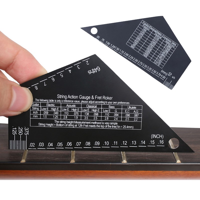 Guitar String Action Gauge Ruler Tool Stainless Steel Electric Guitar