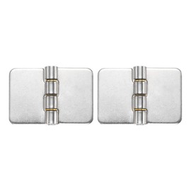 sourcing map 2 Pack Heavy Duty Weldable Hinges, 1.5" x 2.36" x 0.08" Weld on Butt Hinge 304 Stainless Steel Folding Metal Gate Hinges for Trailer Doors, Silver