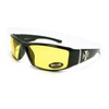 Mens Choppers Sunglasses Biker Motorcycle Logos Cross All Black Yellow