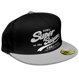 Stylotex Flat Cap Goku Super Saiyan White Print, black / grey