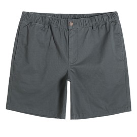 maamgic Men's Classic-fit 7" Cotton Casual Shorts Elastic Waistband with Multi-Pocket Daily Wear Walking Summer Outfit