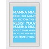 Mamma Mia (Lyrics) - Blue - A4 White Frame -