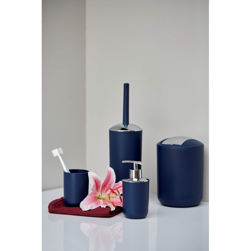 WENKO Brasil Soap Dispenser, TPE, Dark Blue, 7.3 x 9
