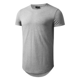 LETAOTAO Camisas largas para hombre, camisetas de hip hop, camisetas largas de teñido anudado, camisetas de gimnasio hipster, camisetas festoneadas (regular y grande y alta), marino, Large/D