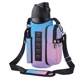 AUPET Magnetic Gym Bag for Men Women, Small Gym Bag Organizer, Crossbody Water Bottle Carrier Holder Fits 18-40oz for Workout (Gradient Blue Pink)