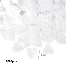 6000 Sheets Heart Confetti,Wedding Confetti Biodegradable Decorations and Celebrations 2.5CM White
