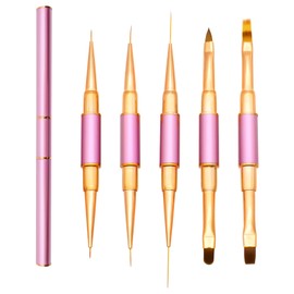 Lokaloka Nail Brush Set for Gel Nails, Nail Art, Double Sided with Lid and Ombre Brush, 10 Heads Fine Brush Set, French Thin Fineliner Liner for UV Nails, Gel, Neonail, Acrylic