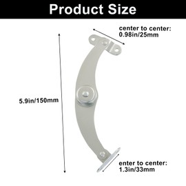 Aracombie 2 Pcs Heavy Duty Lid Support Hinges, 180 Degree Adjustable Hinge for Cabinets, Furniture & Gates, Silver