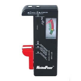 MaximalPower Universal Battery Tester for AA AAA C D 9V Button Cell Batteries Status Checker