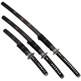 Snake Eye Tactical Two Tone 3 Piece Samurai Katana Set w/Free Sword Stand