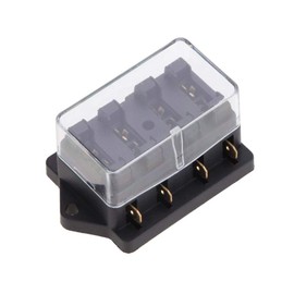 ESUPPORT Car Truck 4 Way Circuit Standard ATO Blade Fuse Box Block Holder 12V 24V