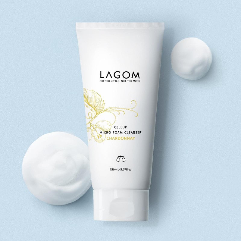 LAGOM Micro Foam Cleanser, Chardonnay Scent, Night Facial Cleansing Foam,