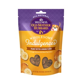 Old Mother Hubbard Old Mother Hubbard Wellness Wholesome Indulgences Dog Biscuits, Natural, Dog Treats, Peanut Butter & Banana Flavor, (10 Ounce Bag)