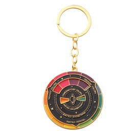 NISCAYA Color Wheel Keychain Rotatable Palette Art Multicolour Spinning Compass Metal Pendant Keyring Color Matching Turntable Key Ring For Friends Jewelry