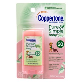 Coppertone Spf#50 Waterbabies Pure & Simple Stick 0.49 Ounce (14ml) (2 Pack)
